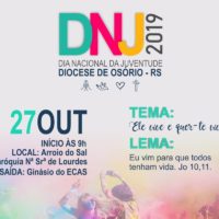 Dia Nacional da Juventude - DNJ 2019 será em Arroio do Sal no dia 27 de outubro