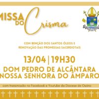Bispo da Diocese de Osório presidirá Missa dos Santos Óleos no dia 13 de abril em Dom Pedro de Alcântara