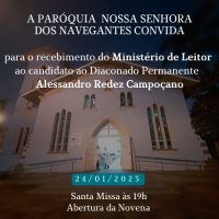 Candidato a diaconado permanente recebe o ministério de leitor no dia 24/01 em Tramandaí