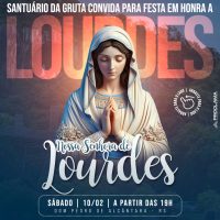 Nossa Senhora de Lourdes será celebrada no dia 11 de fevereiro no Santuário Diocesano da Gruta em Dom Pedro de Alcântara
